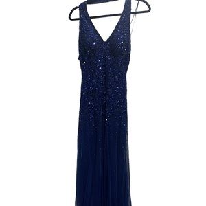 Laura Halter Sequined Gown like new Navy Size 6